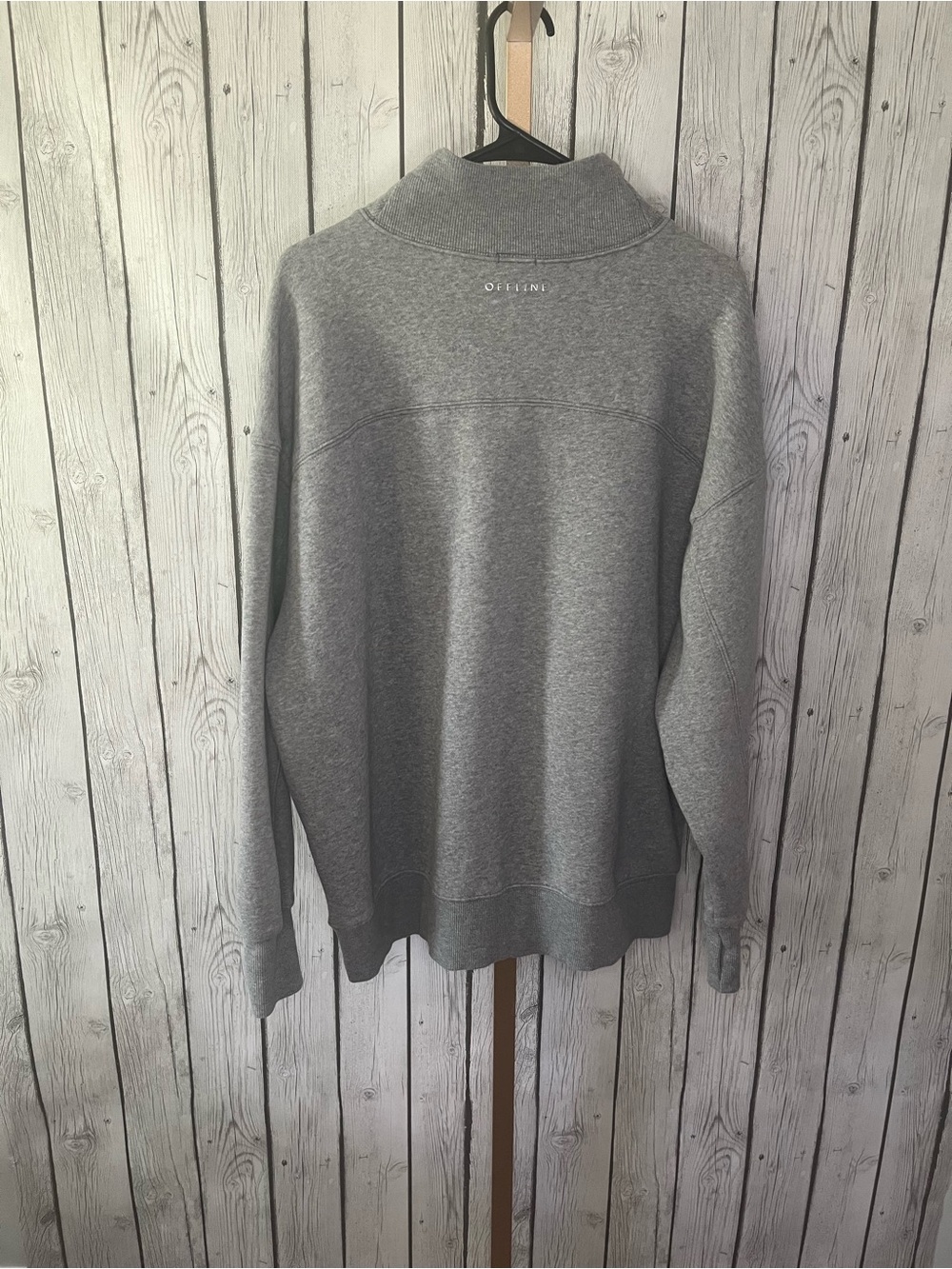 OFFLINE By Aerie Cloud Fleece Oversized Mockneck Sweatshirt Gray Medium M - Picture 2 of 9